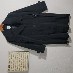 Croft and Barrow Black Rain Coat w/Belt Sz. S